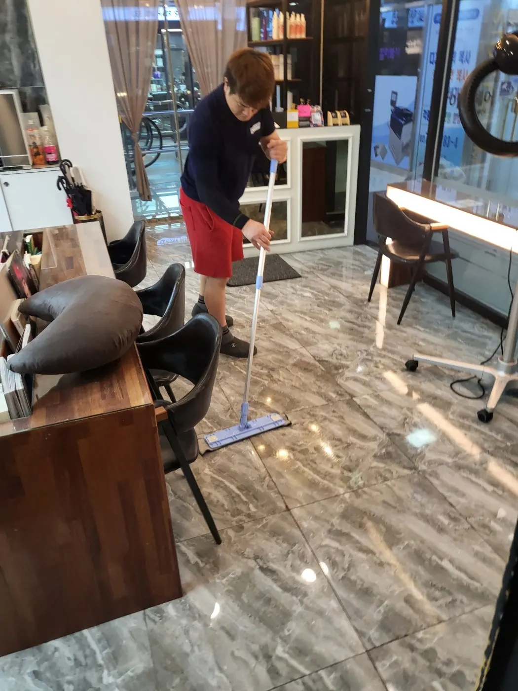 세정 진행 — 당진시 미용실청소 현장