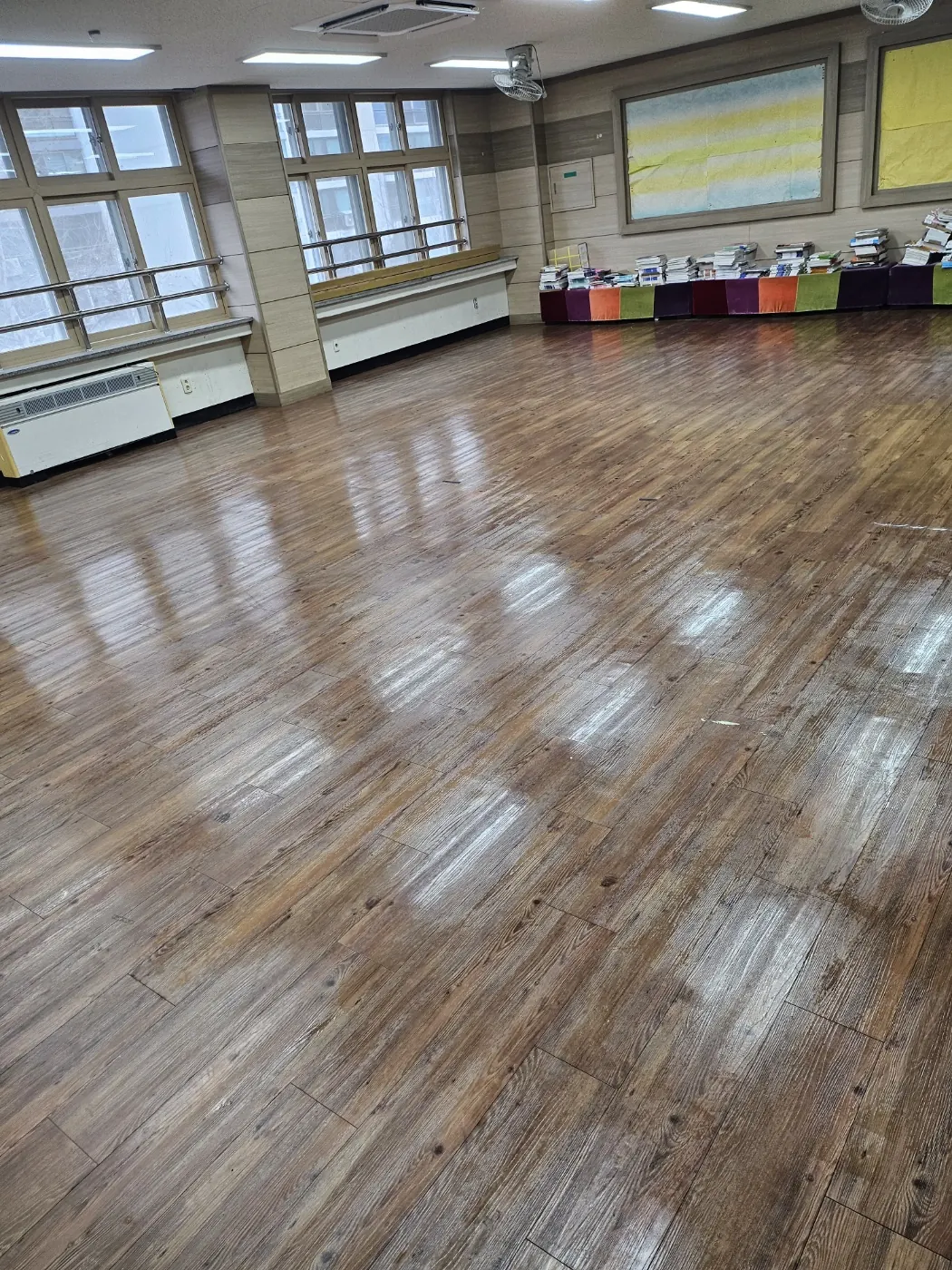 왁스 재코팅 — 내동 학교청소 현장